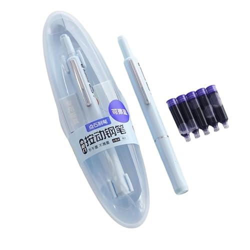 givuaime Füllfederhalter einziehbar: 0,38 mm, blaue und schwarze Tinte, transparenter Schaft, inklusive 5 nachfüllbaren Tinten, Smooth Writing No Leaking, Geschenk für Kinder und Erwachsener (Blau) givuaime Füllfederhalter einziehbar: 0,38 mm, blaue und schwarze Tinte, transparenter Schaft, inklusive 5 nachfüllbaren Tinten, Smooth Writing No Leaking, Geschenk für Kinder und Erwachsener (Blau) von givuaime