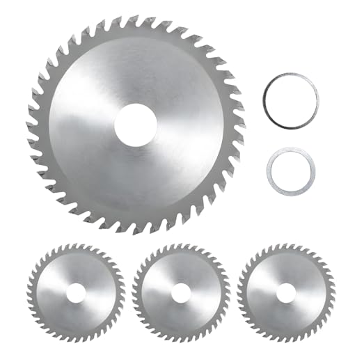 Kreissägeblatt – 4 Stück 115 mm Hartmetallklinge, 40 Zähne Trennscheibe für Holz, PVC und Legierung, 11,4 cm Klingen für Winkelschleifer, 22,23 mm Dorn Kreissägeblatt – 4 Stück 115 mm Hartmetallklinge, 40 Zähne Trennscheibe für Holz, PVC und Legierung, 11,4 cm Klingen für Winkelschleifer, 22,23 mm Dorn von glowgare