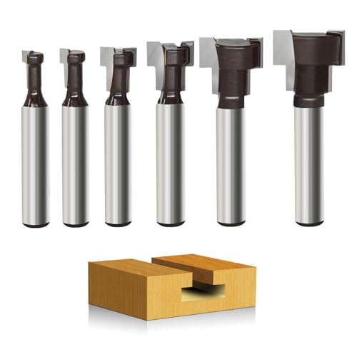GLRYD 6-tlg. T-Nutfräser-Set 8mm Schaft – Hartmetall T Nut-Fräser Oberfräse, T-Track Schlitz, für Holz, Holzbearbeitung (Durchmesser 5.35/7/10/13/17/19mm) GLRYD 6-tlg. T-Nutfräser-Set 8mm Schaft – Hartmetall T Nut-Fräser Oberfräse, T-Track Schlitz, für Holz, Holzbearbeitung (Durchmesser 5.35/7/10/13/17/19mm) von glryd