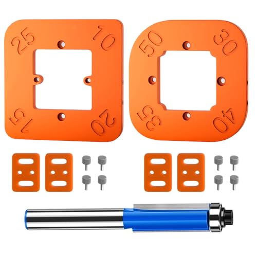 GLRYD 2 Stück Corner Radius Frässchablone R10-R50 & 1 Bündigfräser, 4 in1 Schablone Oberfräse Jig, Router-Vorlagen Schnellvorrichtung, für Präzise Holzbearbeitung DIY GLRYD 2 Stück Corner Radius Frässchablone R10-R50 & 1 Bündigfräser, 4 in1 Schablone Oberfräse Jig, Router-Vorlagen Schnellvorrichtung, für Präzise Holzbearbeitung DIY von glryd