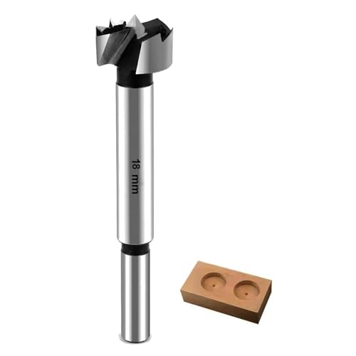 GLRYD Forstnerbohrer für Holz Ø 18mm, 8mm Schaft, Holzbohrer aus HRC50-Hochleistungs-Kohlenstoffstahl Wellenförmige Schneidkanten, Extrem Scharf, Präzise Zentrierung, für Hartholz,Faserplatten von glryd