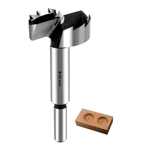 GLRYD Forstnerbohrer für Holz Ø 40mm, 10mm Schaft, Holzbohrer aus HRC50-Hochleistungs-Kohlenstoffstahl Wellenförmige Schneidkanten, Extrem Scharf, Präzise Zentrierung, für Hartholz,Faserplatten GLRYD Forstnerbohrer für Holz Ø 40mm, 10mm Schaft, Holzbohrer aus HRC50-Hochleistungs-Kohlenstoffstahl Wellenförmige Schneidkanten, Extrem Scharf, Präzise Zentrierung, für Hartholz,Faserplatten von glryd
