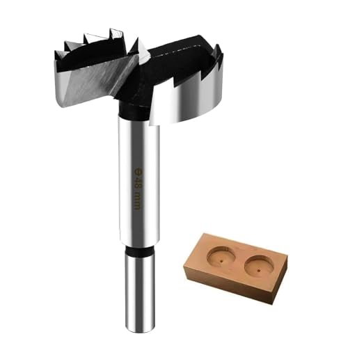 GLRYD Forstnerbohrer für Holz Ø 48mm, 10mm Schaft, Holzbohrer aus HRC50-Hochleistungs-Kohlenstoffstahl Wellenförmige Schneidkanten, Extrem Scharf, Präzise Zentrierung, für Hartholz,Faserplatten GLRYD Forstnerbohrer für Holz Ø 48mm, 10mm Schaft, Holzbohrer aus HRC50-Hochleistungs-Kohlenstoffstahl Wellenförmige Schneidkanten, Extrem Scharf, Präzise Zentrierung, für Hartholz,Faserplatten von glryd