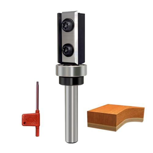 GLRYD Wendeplatten Bündigfräser 8mm Schaft, Bündiger Fräser Schnittlänge 30mm, 2-seitigen Austauschbare Hartmetall Klinge, mit Kugellager Holzfräser, Bündigfräser Oberfräse für Kantenbearbeitung GLRYD Wendeplatten Bündigfräser 8mm Schaft, Bündiger Fräser Schnittlänge 30mm, 2-seitigen Austauschbare Hartmetall Klinge, mit Kugellager Holzfräser, Bündigfräser Oberfräse für Kantenbearbeitung von glryd