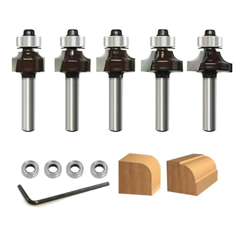 glryd 5 Stück Abrundfräser 8mm Schaft,Hartmetall Radiusfräser mit Kugellager Rundfräser, Runde Über Fräser Bits-Radius 2-3-4-5-8,für Zimmerei Fasen Holzbearbeitung Trimmen glryd 5 Stück Abrundfräser 8mm Schaft,Hartmetall Radiusfräser mit Kugellager Rundfräser, Runde Über Fräser Bits-Radius 2-3-4-5-8,für Zimmerei Fasen Holzbearbeitung Trimmen von glryd