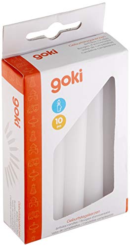 Goki 15051 - Dekoration - Geburtstagskerzen-Set für GK 106/108/55985/60975 Weiß von goki