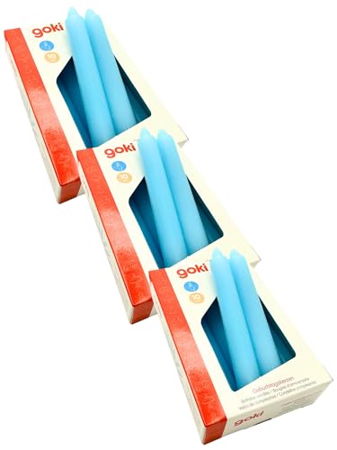 Goki Geburtstagskerzen-Set Blau (Packung mit 3) von goki