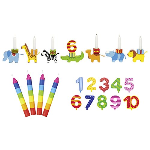 Goki Geburtstagszug Tierparade Zahlen 1-10 10 Kerzen bunt - Die LuLuGoS Goki Geburtstagszug Tierparade Zahlen 1-10 10 Kerzen bunt - Die LuLuGoS von goki