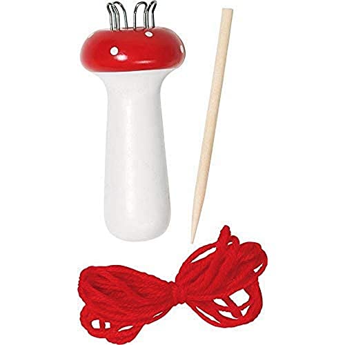 Gollnest & Kiesel GmbH & Strickpilz mit Holznadel und Fäden, Strickliesel, 1 Stück, Rot Gollnest & Kiesel GmbH & Strickpilz mit Holznadel und Fäden, Strickliesel, 1 Stück, Rot von goki