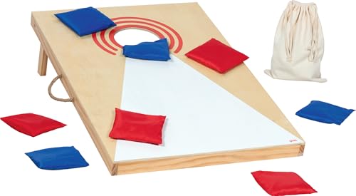 goki 56329 - Cornhole-Spiel Wurfspiel aus Holz und Baumwolle, mobiles Familienspiel mit 8 Wurfsäcken in 2 Farben, einklappbaren Füßen und Transportbeutel, Indoor und Outdoor, 10er Set, ab 5 Jahre goki 56329 - Cornhole-Spiel Wurfspiel aus Holz und Baumwolle, mobiles Familienspiel mit 8 Wurfsäcken in 2 Farben, einklappbaren Füßen und Transportbeutel, Indoor und Outdoor, 10er Set, ab 5 Jahre von goki