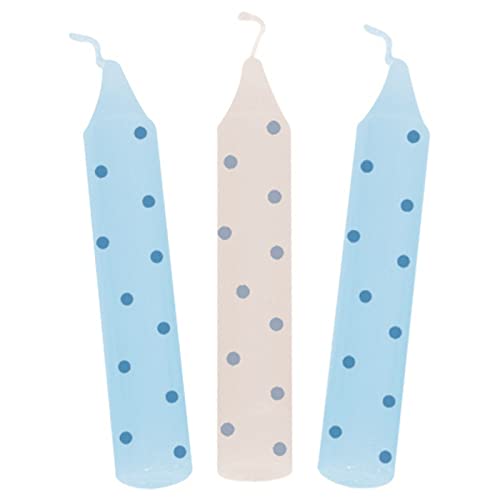 goki 60698 Geburtstagskerzen, gepunktet, 10 cm Ø 1,3 cm, blau (10er Pack) von goki