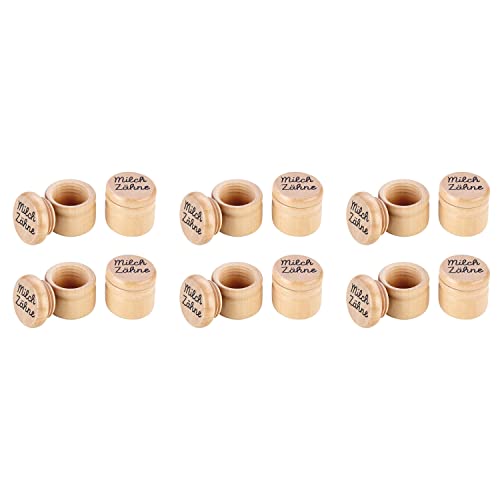 goki GK202 Milchzahn-Dose, Holz, Ø 4 cm, natur (12 Stück) von goki