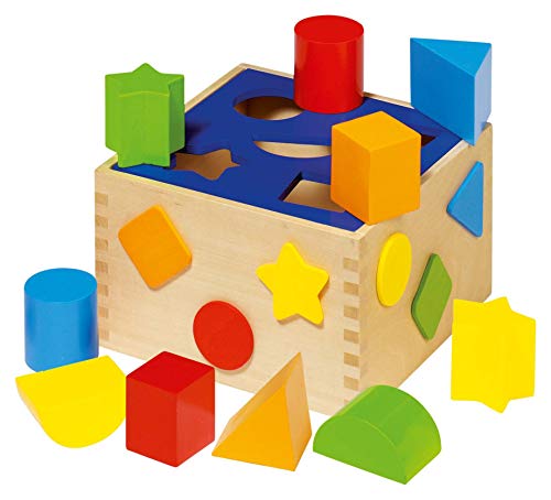 goki WM254 Sortierbox, 16 x 16 x 10 cm, Holz, 12-teilig, fördert Feinmotorik & Formerkennung, ab 12 Monaten goki WM254 Sortierbox, 16 x 16 x 10 cm, Holz, 12-teilig, fördert Feinmotorik & Formerkennung, ab 12 Monaten von goki
