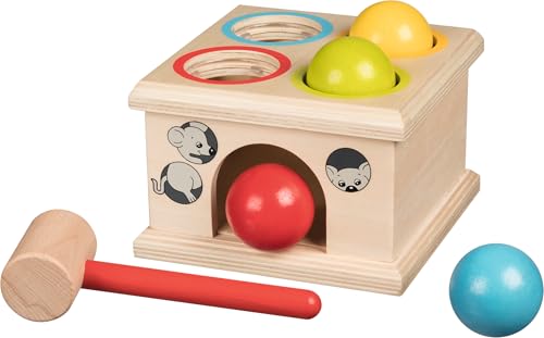 goki WM914 - Klopfspiel Fang die Maus Fidu aus Holz, Motorikspielzeug für Kinder, Holzspielzeug mit 4 Kugeln und Hammer, Pädagogisches Lernspiel zur Förderung der Feinmotorik, 6-er Set, ab 1 Jahr goki WM914 - Klopfspiel Fang die Maus Fidu aus Holz, Motorikspielzeug für Kinder, Holzspielzeug mit 4 Kugeln und Hammer, Pädagogisches Lernspiel zur Förderung der Feinmotorik, 6-er Set, ab 1 Jahr von goki