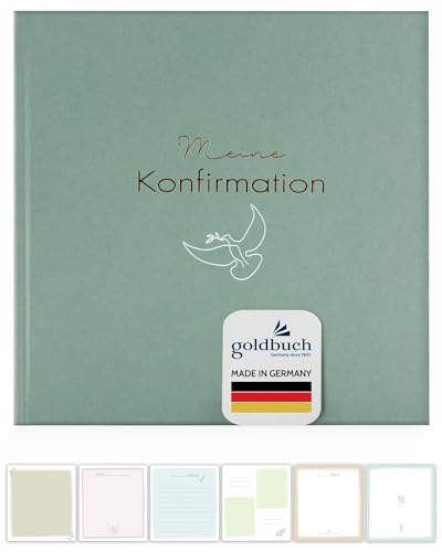 goldbuch 03 046 Fotoalbum Konfirmation Friedenstaube, Album 25 x 25 cm, Fotobuch 44 weiße Seiten mit Pergamin-Trennblättern, 4 illustrierte Seiten, 6 Designseiten zum Einkleben, Kunstdruck, Türkis goldbuch 03 046 Fotoalbum Konfirmation Friedenstaube, Album 25 x 25 cm, Fotobuch 44 weiße Seiten mit Pergamin-Trennblättern, 4 illustrierte Seiten, 6 Designseiten zum Einkleben, Kunstdruck, Türkis von goldbuch