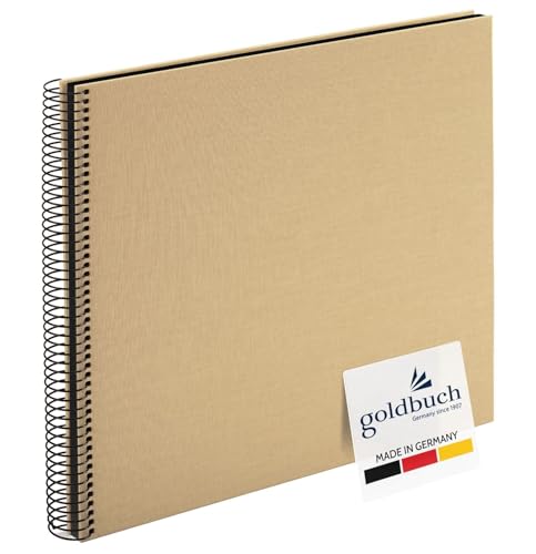 goldbuch 25 506 Spiralalbum Bella Vista, Foto Album 35 x 30 x 1,5 cm - Spirale ⌀ 2,8 cm, Fotoalbum, 40 schwarze Seiten, Erinnerungsalbum Leinen, Fotobuch für Bilder und Fotos zum Einkleben, Beige goldbuch 25 506 Spiralalbum Bella Vista, Foto Album 35 x 30 x 1,5 cm - Spirale ⌀ 2,8 cm, Fotoalbum, 40 schwarze Seiten, Erinnerungsalbum Leinen, Fotobuch für Bilder und Fotos zum Einkleben, Beige von goldbuch
