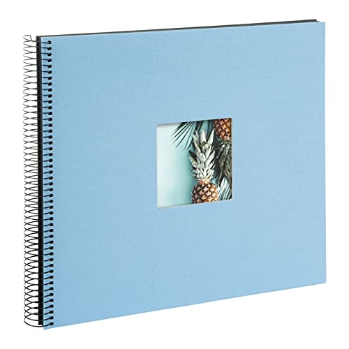goldbuch 25 629 Spiralalbum Bella Vista Himmelblau, Fotobuch 35 x 30 x 2,8 cm, Foto Album 40 schwarze Seiten, Bilderalbum Einband Leinen, Photoalbum mit Fentserausschnitt, Photo Buch Himmel-Blau goldbuch 25 629 Spiralalbum Bella Vista Himmelblau, Fotobuch 35 x 30 x 2,8 cm, Foto Album 40 schwarze Seiten, Bilderalbum Einband Leinen, Photoalbum mit Fentserausschnitt, Photo Buch Himmel-Blau von goldbuch