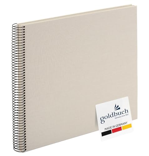 goldbuch 25323 Spiralalbum Bella Vista, Foto Album 35 x 30 cm, Fotoalbum mit 40 weiße Seiten, Erinnerungsalbum aus Leinen, Fotobuch für Bilder und Fotos zum Einkleben, Sandgrau goldbuch 25323 Spiralalbum Bella Vista, Foto Album 35 x 30 cm, Fotoalbum mit 40 weiße Seiten, Erinnerungsalbum aus Leinen, Fotobuch für Bilder und Fotos zum Einkleben, Sandgrau von goldbuch