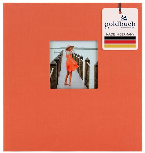 goldbuch 27 480 Bella Vista Fotoalbum mit Bildausschnitt Lachs, Erinnerungsalbum im Format 30 x 31 cm, Foto Album 60 weiße Seiten mit Pergamin-Trennblättern, Fotobuch mit Leineneinband in Orange goldbuch 27 480 Bella Vista Fotoalbum mit Bildausschnitt Lachs, Erinnerungsalbum im Format 30 x 31 cm, Foto Album 60 weiße Seiten mit Pergamin-Trennblättern, Fotobuch mit Leineneinband in Orange von goldbuch