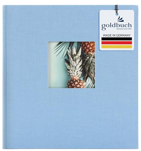 goldbuch 27 949 Fotoalbum mit Bildausschnitt, Bella Vista, Erinnerungsalbum 30 x 31 cm, Foto Album 60 schwarze Seiten mit Pergamin-Trennblättern, Fotobuch aus Leinen, buchgebunden, Himmelblau goldbuch 27 949 Fotoalbum mit Bildausschnitt, Bella Vista, Erinnerungsalbum 30 x 31 cm, Foto Album 60 schwarze Seiten mit Pergamin-Trennblättern, Fotobuch aus Leinen, buchgebunden, Himmelblau von goldbuch