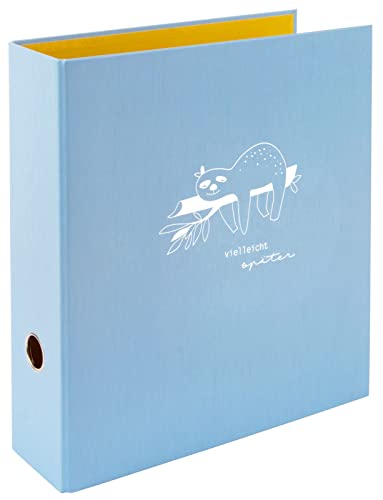 goldbuch 33 129 Ordner frech & frei Hellblau, Motiv Faultier, Aktenordner, Maße 28,5 x 32 x 8 cm, Einband aus Kunstdruck mit Weißprägung, Hefter mit Hebelmechanik, Heftordner Blau goldbuch 33 129 Ordner frech & frei Hellblau, Motiv Faultier, Aktenordner, Maße 28,5 x 32 x 8 cm, Einband aus Kunstdruck mit Weißprägung, Hefter mit Hebelmechanik, Heftordner Blau von goldbuch