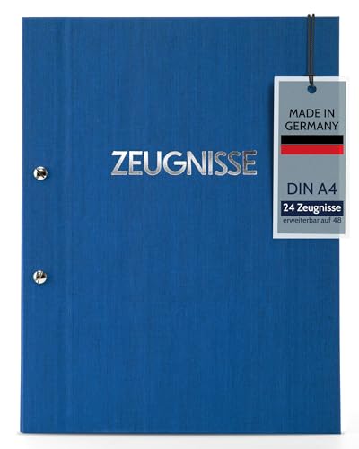 goldbuch 36003- Zeugnismappe Colours, Urkundenmappe DIN A4, Dokumentenmappe mit Schraubverschluss und 12 Sichttaschen, Mappe Erweiterbar, Ordnungsmappe mit Leinenstruktur Einband, Orgamappe Blau goldbuch 36003- Zeugnismappe Colours, Urkundenmappe DIN A4, Dokumentenmappe mit Schraubverschluss und 12 Sichttaschen, Mappe Erweiterbar, Ordnungsmappe mit Leinenstruktur Einband, Orgamappe Blau von goldbuch