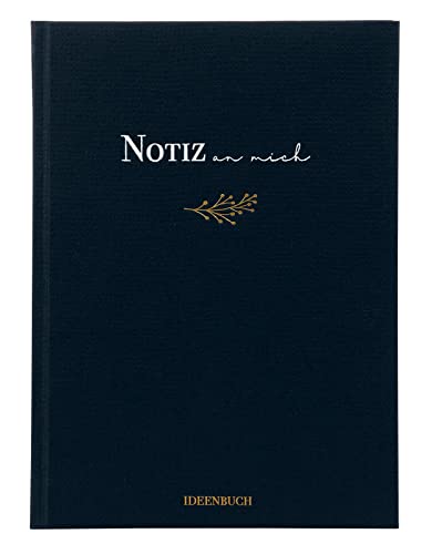 goldbuch 64 212 Notizbuch A5 Notiz an Mich Dunkelblau, Schreibbuch 15 x 22 x 2 cm, Notiz Buch 200 Seiten blanko, Papier 100g/m², Skizzenbuch Cover Naturpapier, Agenda mit Lesezeichen, Kladde Blau von goldbuch