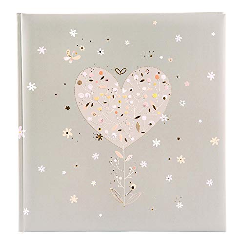 goldbuch Hochzeitsalbum Elegant Heart im Turnowsky Design, Fotoalbum mit 60 weißen Seiten und Pergamin, Erinnerungsalbum mit Goldprägung, Kunstdruck Album mit Blumen Herz, Papier, ca. 30 x 31 x 4 cm von goldbuch