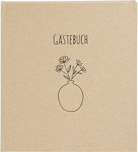 goldbuch Gästebuch Blumen für Dich, Fotogästebuch mit 176 weiße Seiten und Lesezeichen, Einband aus Strukturiertem Buchbindepapier mit Prägung, Fotobuch, Papier, ca. 23 x 25 x 2 cm von goldbuch