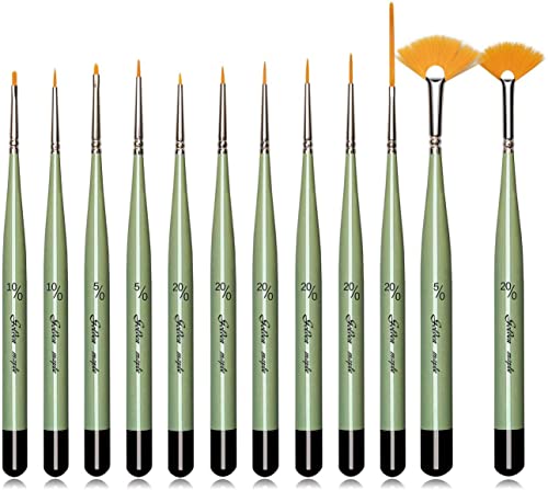 12 Stücke Feine Detail Pinsel Set, Miniaturpinsel für Detail- und Kunstmalerei, können für Acryl, Aquarell, Öl, Modelle, Flugzeug-Kits, Nail Art verwendet Werden 12 Stücke Feine Detail Pinsel Set, Miniaturpinsel für Detail- und Kunstmalerei, können für Acryl, Aquarell, Öl, Modelle, Flugzeug-Kits, Nail Art verwendet Werden von golden maple