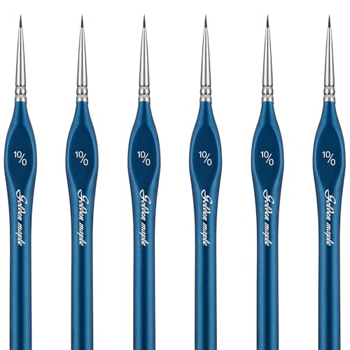Miniatur Pinsel, 6PC Fine Detail Paint Brushes Set 10/0, Mini Small Painting Brushes für Kunst, Handwerk, Acryl, Aquarell, Öl, Modell, Gesicht, 40k & Malen nach Zahlen, Citadel, Figurine, Blau Miniatur Pinsel, 6PC Fine Detail Paint Brushes Set 10/0, Mini Small Painting Brushes für Kunst, Handwerk, Acryl, Aquarell, Öl, Modell, Gesicht, 40k & Malen nach Zahlen, Citadel, Figurine, Blau von golden maple