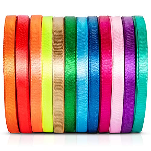 Satinband Seidenbänder Schleifenband Hochzeit Dekoband Satin Geschenkband Stoff Band Rolle Geschenk Verpackung, 250 Yards von Golight