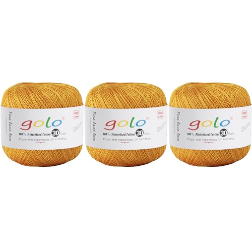 golo 3 Knäuel Häkelgarn Größe 30 Garn zum Handstricken golo 3 Knäuel Häkelgarn Größe 30 Garn zum Handstricken von golo