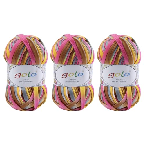 golo 3Balls T-Shirt-Garn für Anfänger, Häkelgarn zum Handstricken von golo