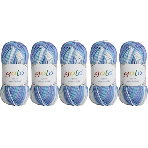 golo Acrylgarn, 250 g, 0,55 kg, Milch-Baumwollgarn zum Handstricken, Garn zum Häkeln golo Acrylgarn, 250 g, 0,55 kg, Milch-Baumwollgarn zum Handstricken, Garn zum Häkeln von golo