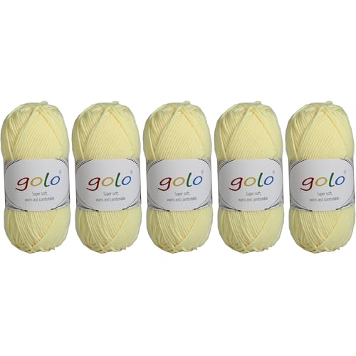 golo Acrylgarn, 250 g, 0,55 kg, Milch-Baumwollgarn zum Handstricken, Garn zum Häkeln golo Acrylgarn, 250 g, 0,55 kg, Milch-Baumwollgarn zum Handstricken, Garn zum Häkeln von golo