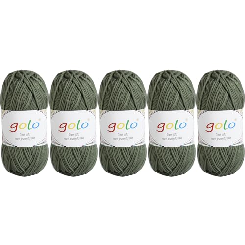 golo Acrylgarn, 250 g, 0,55 kg, Milch-Baumwollgarn zum Handstricken, Garn zum Häkeln golo Acrylgarn, 250 g, 0,55 kg, Milch-Baumwollgarn zum Handstricken, Garn zum Häkeln von golo