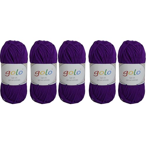 golo Acrylgarn, 250 g, 0,55 kg, Milch-Baumwollgarn zum Handstricken, Garn zum Häkeln golo Acrylgarn, 250 g, 0,55 kg, Milch-Baumwollgarn zum Handstricken, Garn zum Häkeln von golo