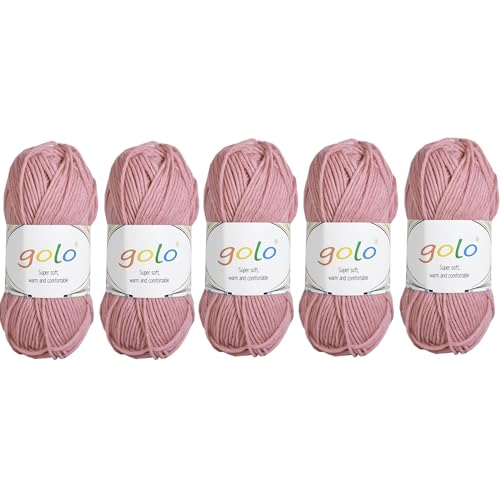 golo Acrylgarn, 250 g, 0,55 kg, Milch-Baumwollgarn zum Handstricken, Garn zum Häkeln golo Acrylgarn, 250 g, 0,55 kg, Milch-Baumwollgarn zum Handstricken, Garn zum Häkeln von golo