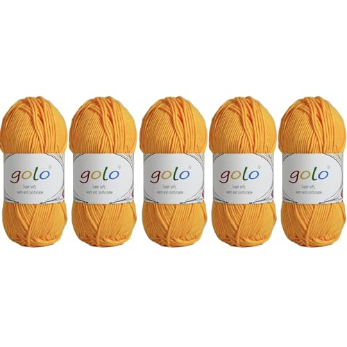 golo Acrylgarn, 250 g, 0,55 kg, Milch-Baumwollgarn zum Handstricken, Garn zum Häkeln golo Acrylgarn, 250 g, 0,55 kg, Milch-Baumwollgarn zum Handstricken, Garn zum Häkeln von golo