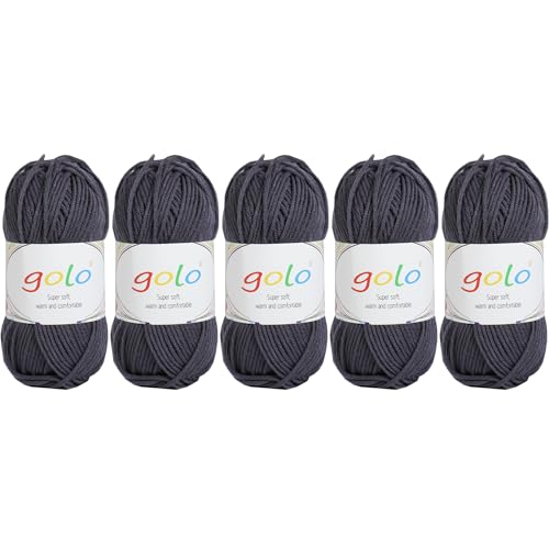 golo Acrylgarn, 250 g, 0,55 kg, Milch-Baumwollgarn zum Handstricken, Garn zum Häkeln golo Acrylgarn, 250 g, 0,55 kg, Milch-Baumwollgarn zum Handstricken, Garn zum Häkeln von golo