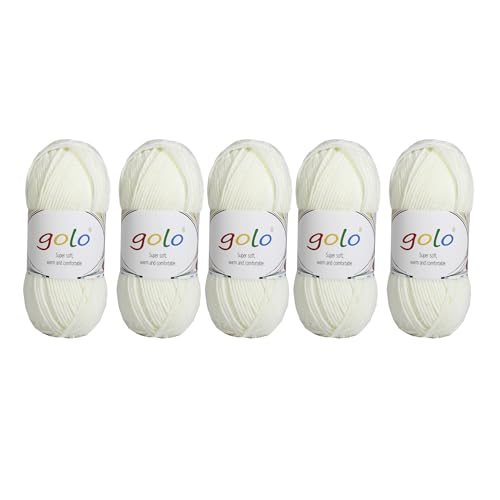 golo Acrylgarn, 250 g, 0,55 kg, Milch-Baumwollgarn zum Handstricken, Garn zum Häkeln golo Acrylgarn, 250 g, 0,55 kg, Milch-Baumwollgarn zum Handstricken, Garn zum Häkeln von golo