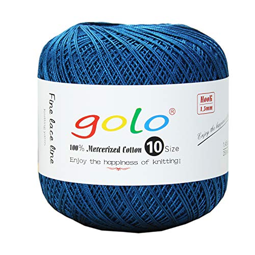 golo Baumwollgarn zum Häkeln Baumwollgarn Garn zum Häkeln (Indigo-434) von golo