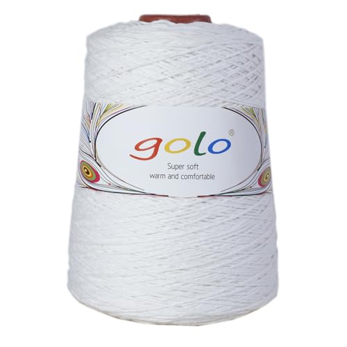 golo Baumwollkegelgarn, 6/4, Kettgarn, 250 g, 700 m, Baumwollgarn zum Weben, weißes Garn golo Baumwollkegelgarn, 6/4, Kettgarn, 250 g, 700 m, Baumwollgarn zum Weben, weißes Garn von golo