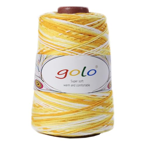golo Baumwollkegelgarn zum Weben 6/4 grobes Garn zum Handstricken, gelber Mais von golo
