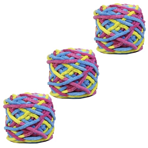 golo Grobes Chenille-Garn zum Häkeln, 100 g x 3, super sperriges Garn für Handstrickdecke, weiches Chenille-Garn golo Grobes Chenille-Garn zum Häkeln, 100 g x 3, super sperriges Garn für Handstrickdecke, weiches Chenille-Garn von golo