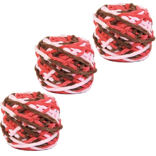 golo Grobes Chenille-Garn zum Häkeln, 100 g x 3, super sperriges Garn für Handstrickdecke, weiches Chenille-Garn golo Grobes Chenille-Garn zum Häkeln, 100 g x 3, super sperriges Garn für Handstrickdecke, weiches Chenille-Garn von golo