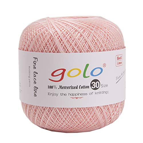 golo Häkelgarn Garn zum Häkeln für handgestricktes Häkelgarn Gewinde häkeln (Hell-Pink) von golo