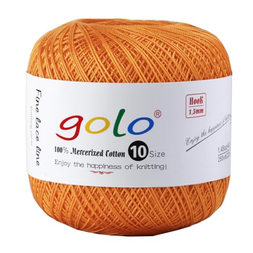 golo Häkelgarn Größe 10 Baumwollgarn zum Klöppeln Spitzengarn Goldgarn 632 von golo