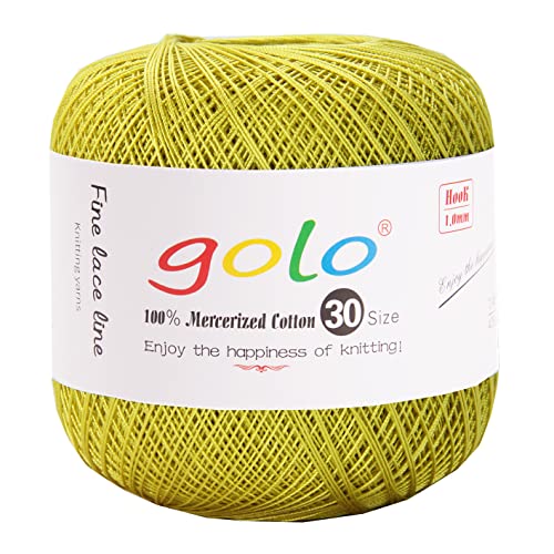 golo Häkelgarn Größe 30, Garn zum Handstricken, Selleriegrün - 647 golo Häkelgarn Größe 30, Garn zum Handstricken, Selleriegrün - 647 von golo